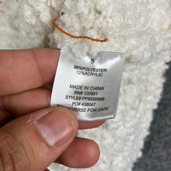 Hippie Rose Sweater Women's Small Cream Textured Knit Pullover Boho Cozy - Picture 3 of 7